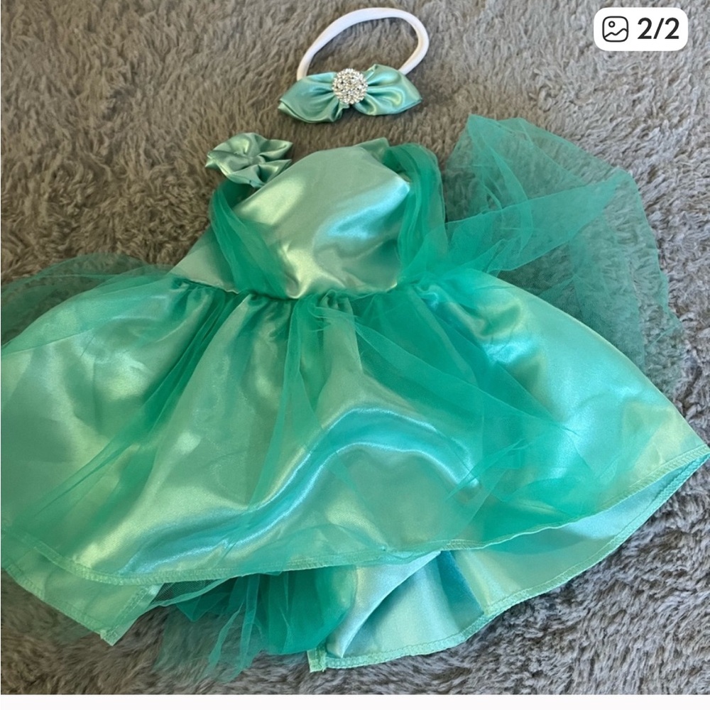 SHEIN *NEW* Baby Dress in Shimmering Green